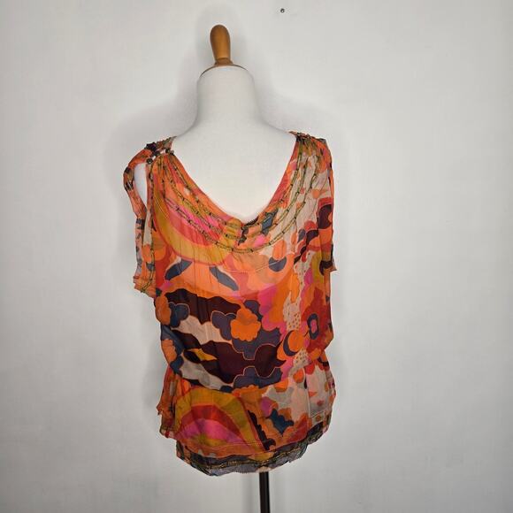 Diane von Furstenberg Ezmeralda Silk Blouse Emellished Layered Floral Women 8 - Picture 3 of 14
